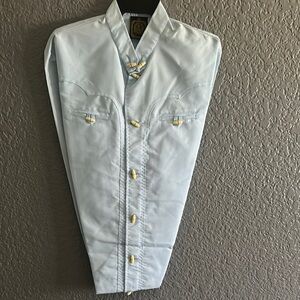 Light Blue V-Neck Blouse